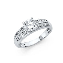 Load image into Gallery viewer, 14K White Gold 4mm CZ Engagement Ring