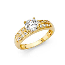 Load image into Gallery viewer, 14K Yellow Gold 4mm CZ Engagement Ring