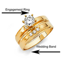 Load image into Gallery viewer, 14K Yellow Gold Round 4mm CZ Ladies Wedding Band