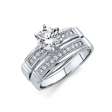 Load image into Gallery viewer, 14K White Gold Round 3mm CZ Engagement Ring
