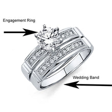 Load image into Gallery viewer, 14K White Gold Round 3mm CZ Ladies Wedding Ring--Wedding Band And Engagement Ring are sold Separately