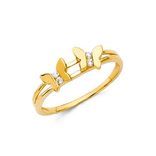 Load image into Gallery viewer, 14K Yellow Gold CZ Fancy Ring
