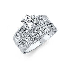 Load image into Gallery viewer, 14K White Gold Round 4mm CZ Ladies Wedding Band