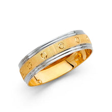 Load image into Gallery viewer, 14K Two Tone Gold 6mm Fancy DC Men&#39;s Wedding Band