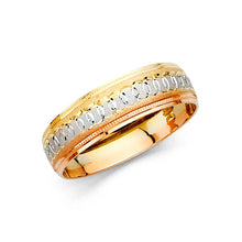Load image into Gallery viewer, 14K Tri Color Gold 6mm Men&#39;s Wedding Band