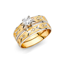 Load image into Gallery viewer, 14k Two Tone Gold 4mm Ladies CZ Wedding Ring--Wedding Band and Engagement Rings are sold Separately