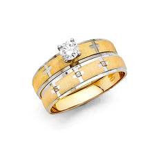 Load image into Gallery viewer, 14k Two Tone Gold 4mm Ladies CZ Wedding Ring--Wedding Band and Engagement Rings are sold Separately