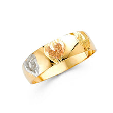 Load image into Gallery viewer, 14K Tri Color 6mm Tapered Sizeable Ladies Wedding Band