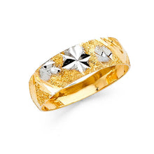 Load image into Gallery viewer, 14K Two Tone 6mm Tapered Sizeable Ladies Wedding Band