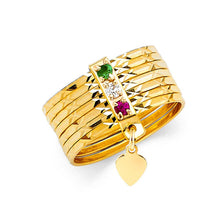 Load image into Gallery viewer, 14K Yellow Gold 8mm CZ 7 Days Band