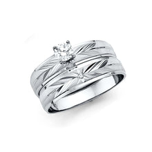Load image into Gallery viewer, 14k White Gold 4mm Ladies CZ Wedding Ring--Wedding Band and Engagement Rings are sold Separately