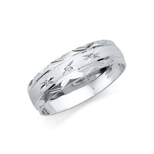 Load image into Gallery viewer, 14k White Gold 6mm Men&#39;s CZ Wedding Band