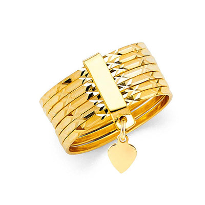 14K Yellow Gold 8mm 7 Days Band