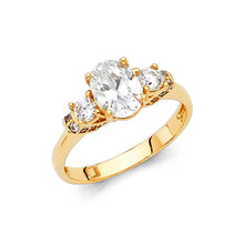 Load image into Gallery viewer, 14K Yellow Gold Polished Clear CZ Engagement Ring