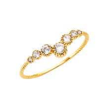 Load image into Gallery viewer, 14K Yellow Gold Clear CZ Fancy Ring - silverdepot