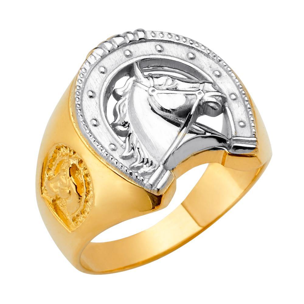 14K Tri Color CZ Men's Rings - silverdepot