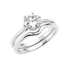 Load image into Gallery viewer, 14K White Gold Round CZ Ladies Wedding Ring--Wedding Band And Engagement Ring are sold Separately