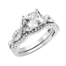 Load image into Gallery viewer, 14K White Gold Round CZ Engagement Ring