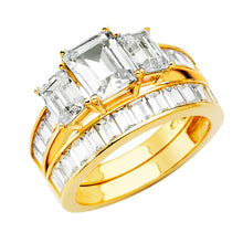 Load image into Gallery viewer, 14K Yellow Gold Rectangle CZ Engagement Ring