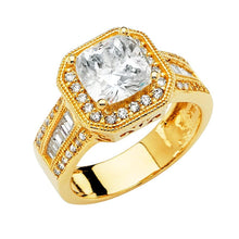 Load image into Gallery viewer, 14K Yellow Gold CZ Round Engagement Ring - silverdepot