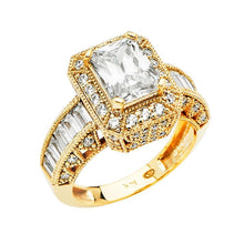 Load image into Gallery viewer, 14K Yellow Gold CZ Round Engagement Ring - silverdepot