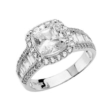Load image into Gallery viewer, 14K White Gold CZ Round Engagement Ring - silverdepot