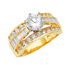 Load image into Gallery viewer, 14K Yellow Gold CZ Round Engagement Ring - silverdepot