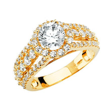 Load image into Gallery viewer, 14K Yellow Gold CZ Round Engagement Ring - silverdepot