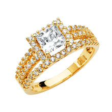 Load image into Gallery viewer, 14K Yellow Gold CZ Round Engagement Ring - silverdepot