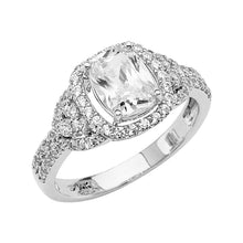 Load image into Gallery viewer, 14K White Gold CZ Round Engagement Ring - silverdepot