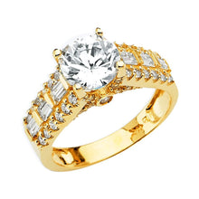 Load image into Gallery viewer, 14K Yellow Gold CZ Round Engagement Ring - silverdepot