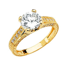Load image into Gallery viewer, 14K Yellow Gold CZ Round Engagement Ring - silverdepot
