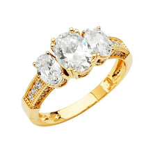Load image into Gallery viewer, 14K Yellow Gold CZ Round Engagement Ring - silverdepot