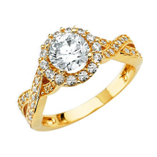Load image into Gallery viewer, 14K Yellow Gold CZ Round Engagement Ring - silverdepot