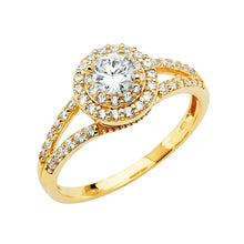 Load image into Gallery viewer, 14K Yellow Gold CZ Round Engagement Ring - silverdepot