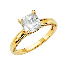 Load image into Gallery viewer, 14K Yellow Gold CZ Round Engagement Ring - silverdepot