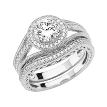 Load image into Gallery viewer, 14K White Gold Polished Clear CZ Engagement Ring - silverdepot