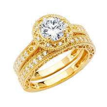 Load image into Gallery viewer, 14K Yellow Gold Polished Clear CZ Engagement Ring - silverdepot