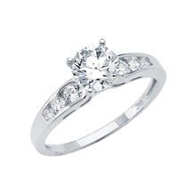 Load image into Gallery viewer, 14K White Gold Polished Clear CZ Engagement Ring - silverdepot
