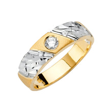 Load image into Gallery viewer, 14K Two Tone CZ Wedding Trio Mens Band Sets