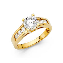 Load image into Gallery viewer, 14K Yellow CZ Engagement Ring