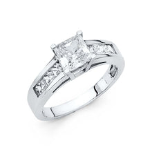Load image into Gallery viewer, 14K White Gold Polished Clear CZ Engagement Ring