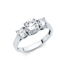 Load image into Gallery viewer, 14K White Gold Polished Clear CZ Engagement Ring