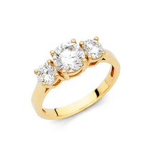 Load image into Gallery viewer, 14K Yellow Gold Polished Clear CZ Engagement Ring