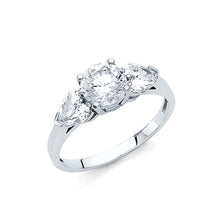 Load image into Gallery viewer, 14K White Gold Polished Clear CZ Engagement Ring