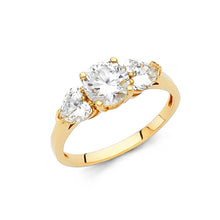 Load image into Gallery viewer, 14K Yellow Gold Polished Clear CZ Engagement Ring