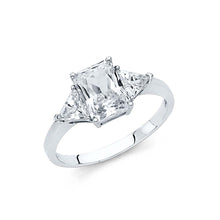 Load image into Gallery viewer, 14K White Gold Polished Clear CZ Engagement Ring