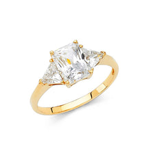 Load image into Gallery viewer, 14K Yellow Gold Polished Clear CZ Engagement Ring