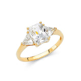 14K Yellow Gold Polished Clear CZ Engagement Ring