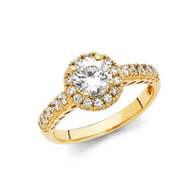 Load image into Gallery viewer, 14K Yellow Gold 2.5mm Round CZ Engagement Ring